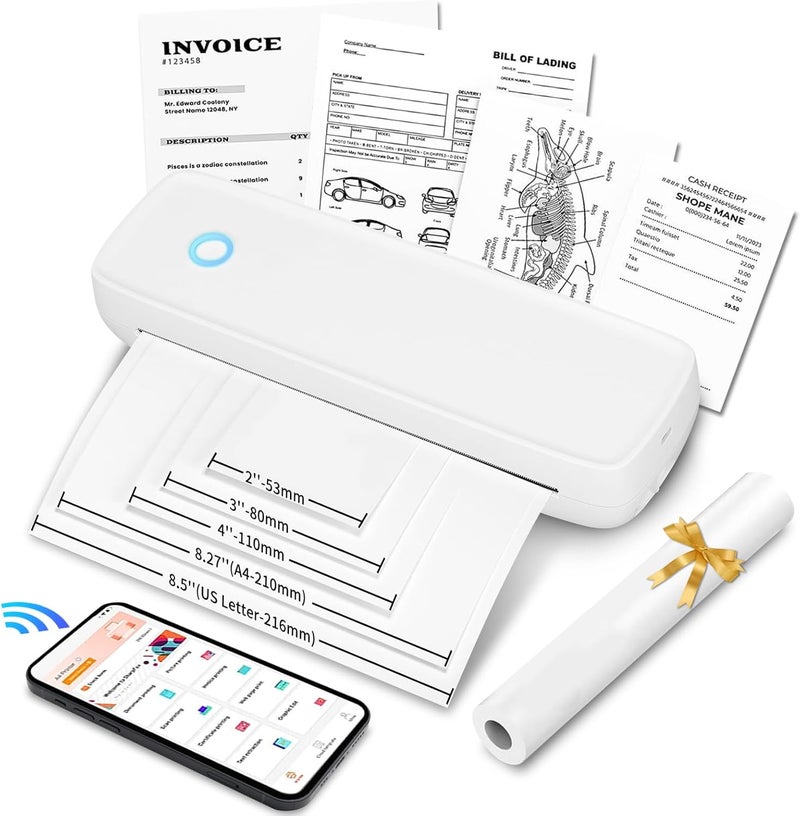 GOTOTOP Shipping Label Printer, Thermal Lable Printer, Portable Inkless Printer for Small Business,High Speed Sticker for Commercial Grade Shipping Packages for 57Mm to 216Mm - Image 1